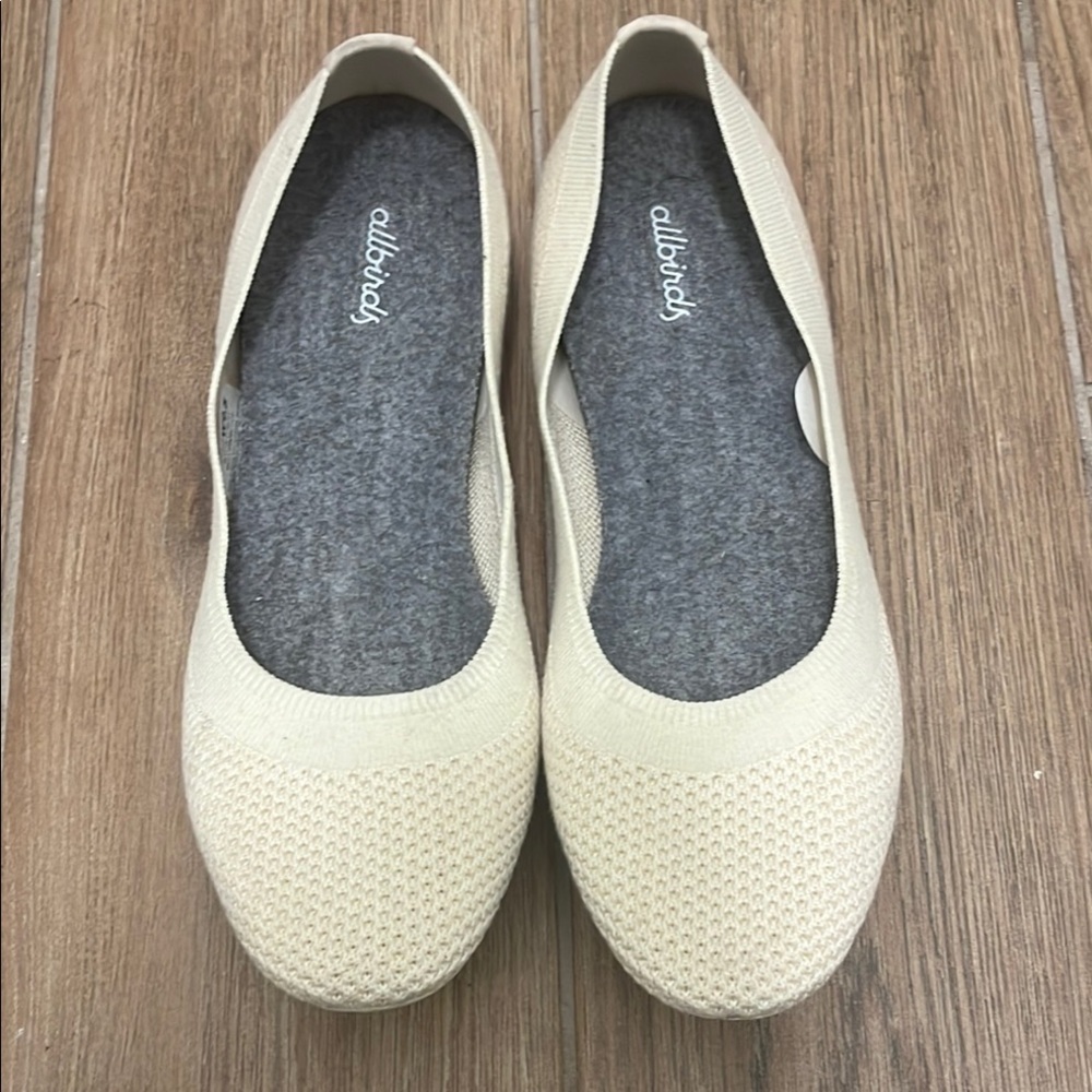 Allbirds Cream Ballet Flats with Breathable Design